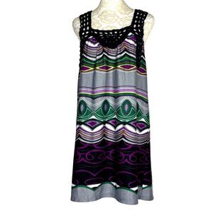 Hazel Anthropologie Crochet Lace Mini Dress Abstract M bv